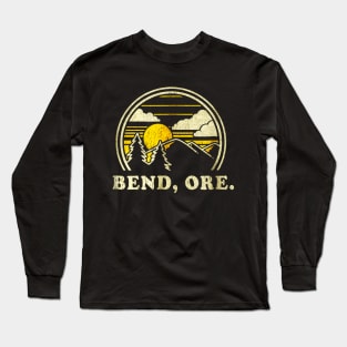 Bend Oregon OR Shirt Vintage Hiking Mountains Long Sleeve T-Shirt